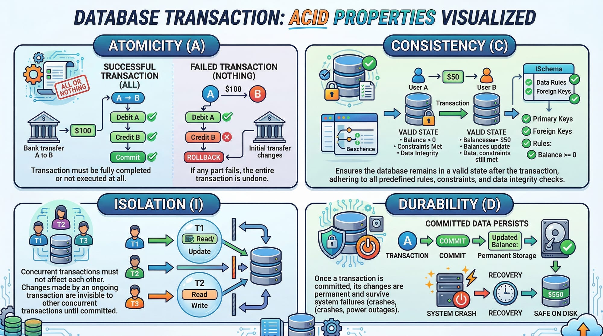 Database Transactions ACID Isolation Levels & Best Practices