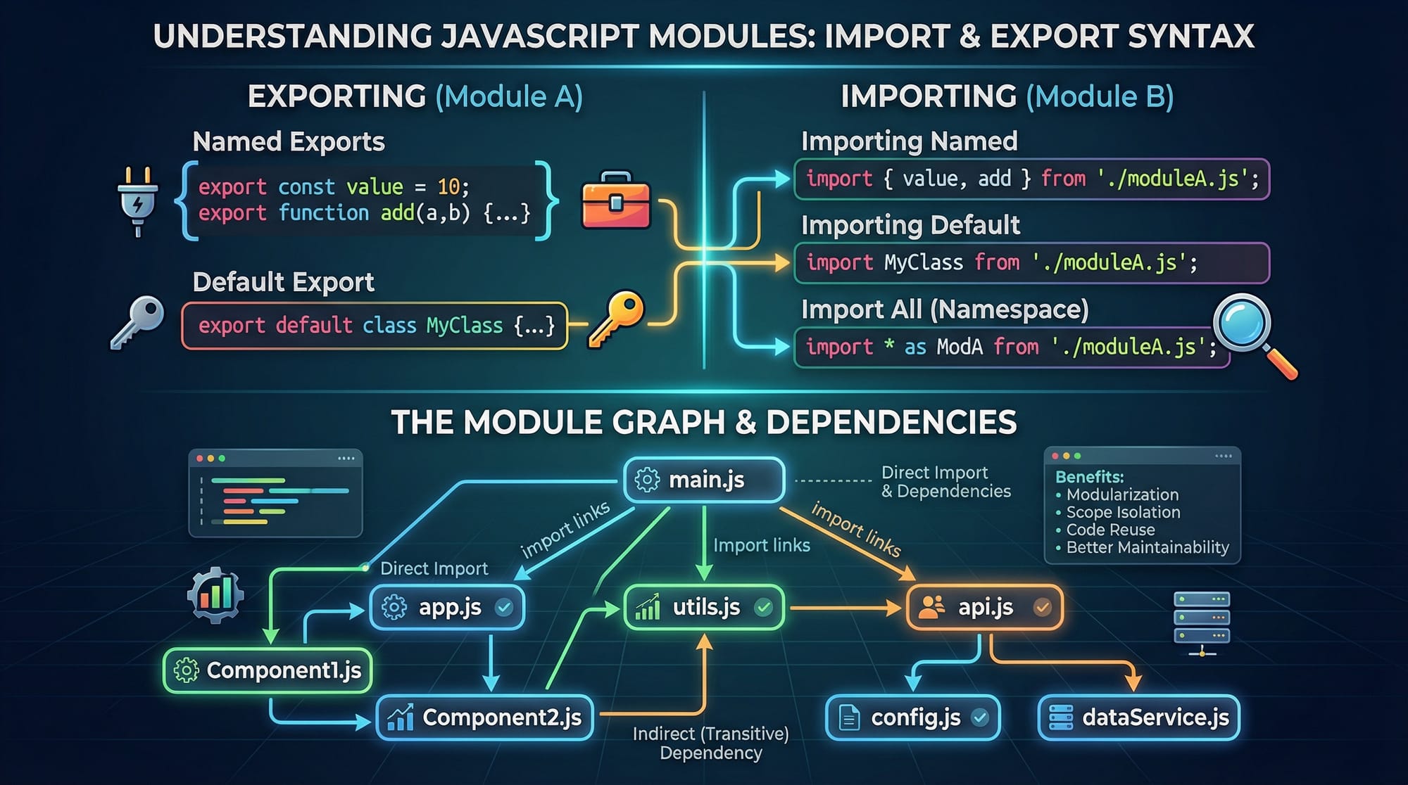 JavaScript Modules ESM CommonJS Import Maps & Bundling