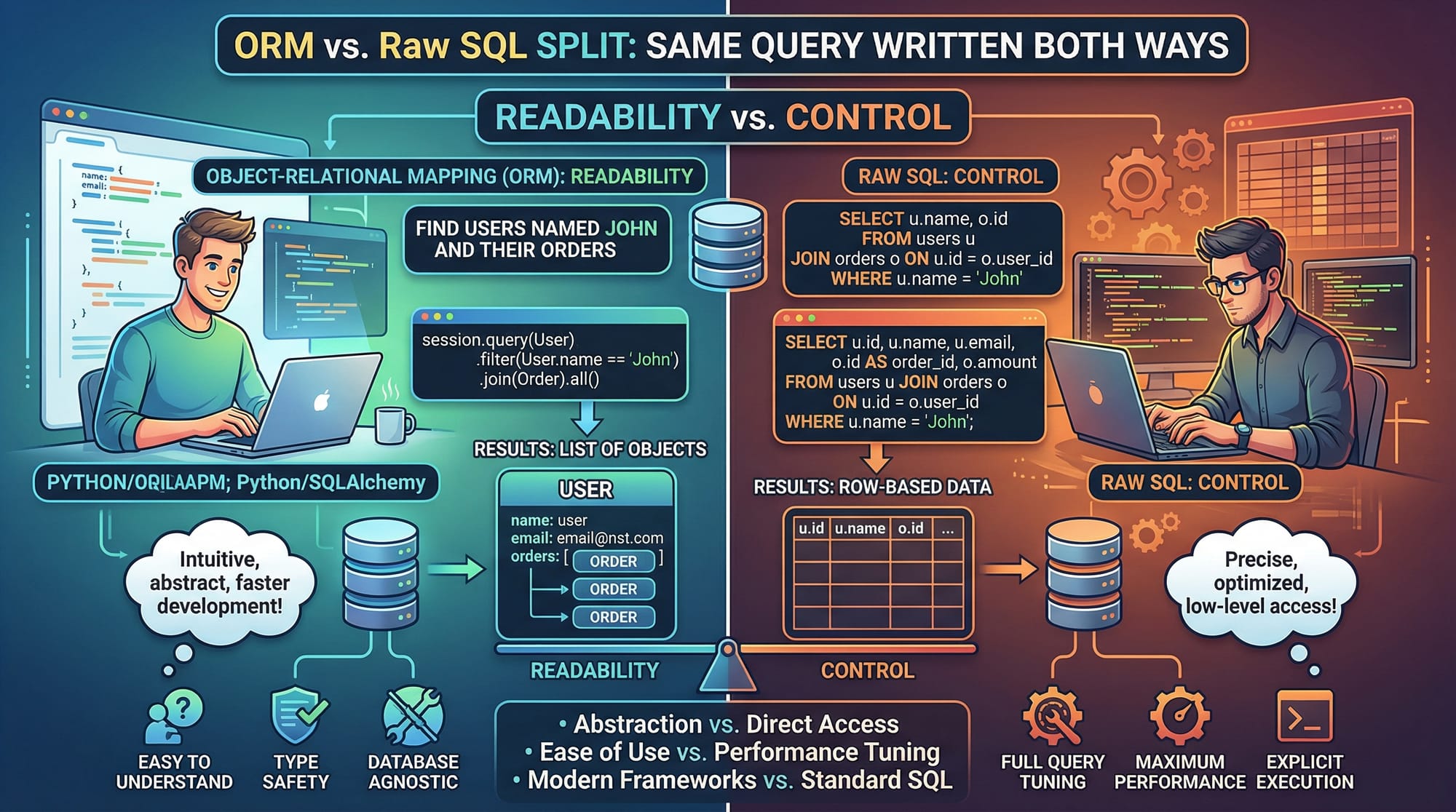 ORM vs Raw SQL When to Use Each in Your Project