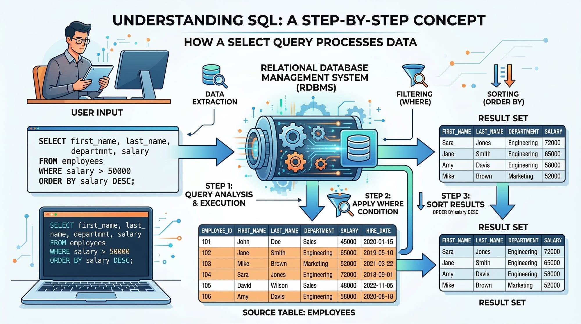 SQL SELECT Statement Filtering with WHERE & ORDER BY