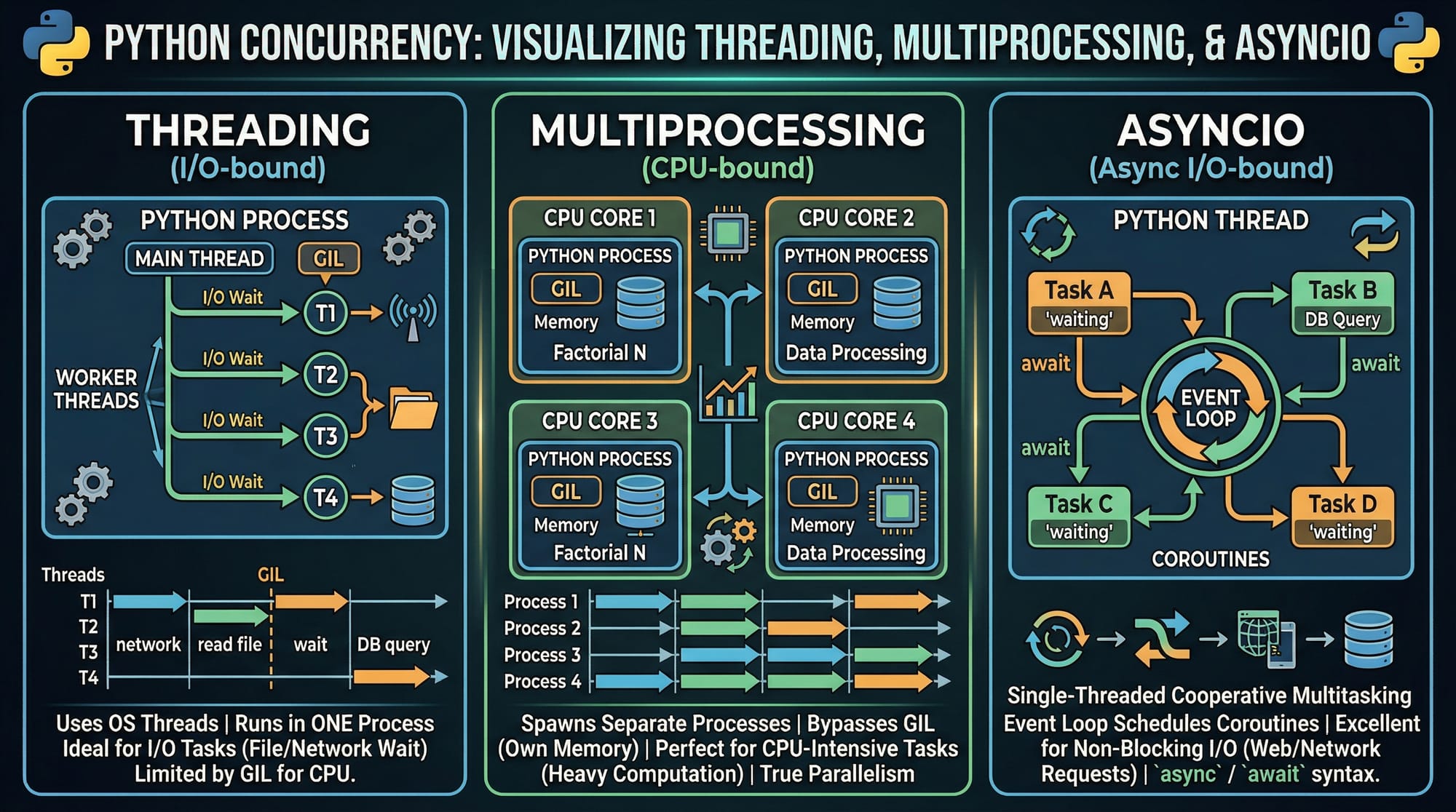 Python Multiprocessing & Threading: Concurrent Programming