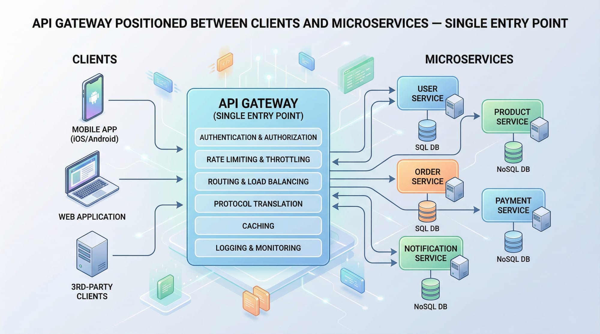 API Gateway Pattern Design Rate Limiting & Auth