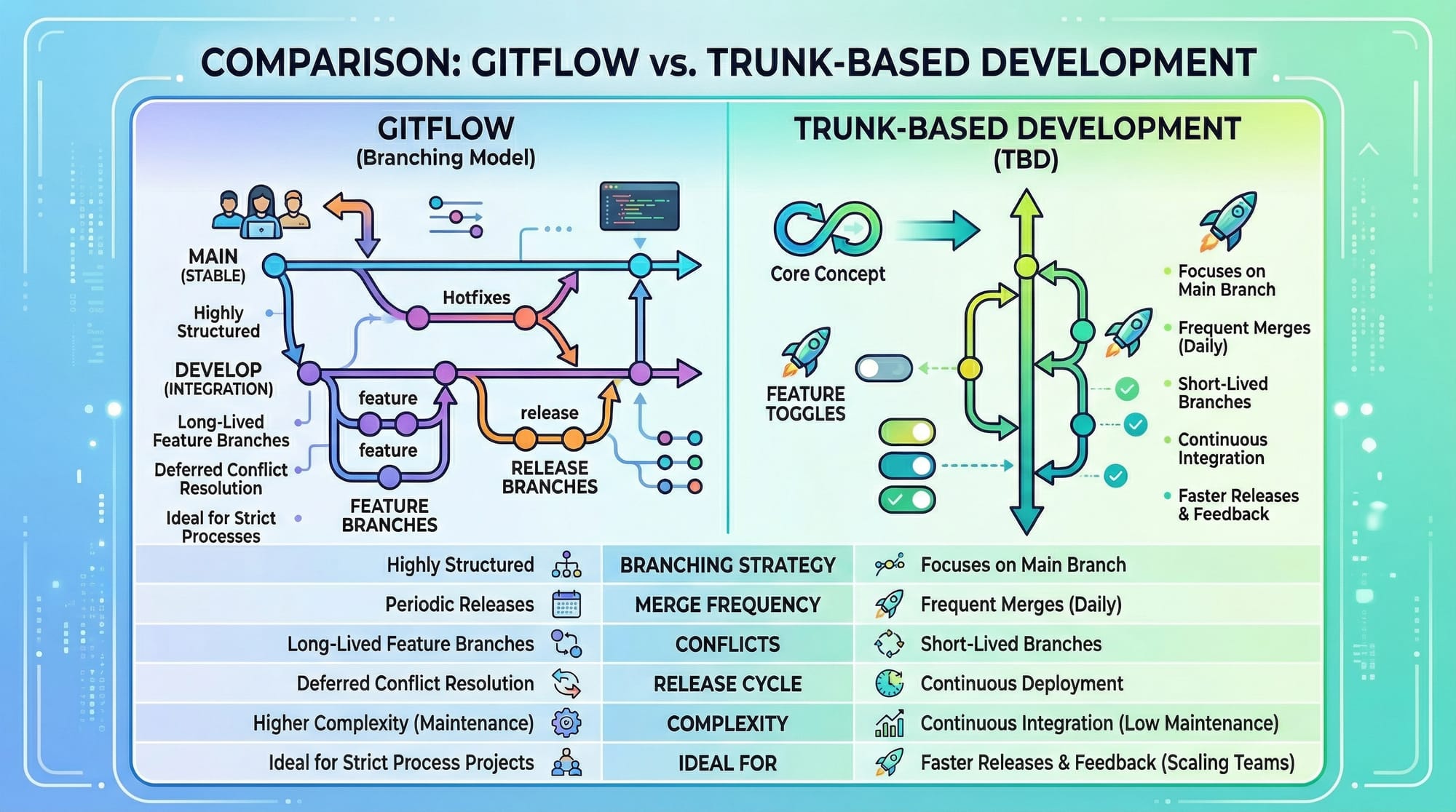 Git Workflows GitFlow Trunk Based & GitHub Flow Compared