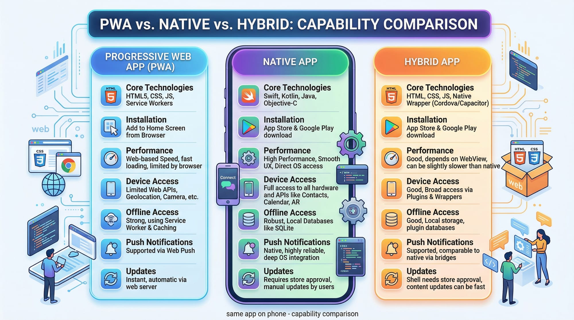 PWA vs Native App vs Hybrid Mobile Strategy Guide 2026